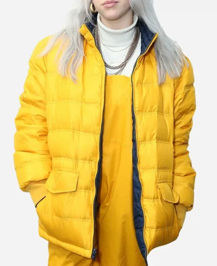 Billie Eilish Yellow Oversized Puffer Jacket