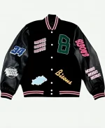 Boss Gibbons TV Series Too Much 2025 Leo Reich Patchwork Varsity Jacket