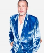 Brad Pitt Date Night 2025 Velvet Blue Blazer