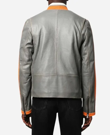 Brent Antonello Law & Order Organized Crime Season 03 Jamie Whelan Grey and Yellow Leather Jacket