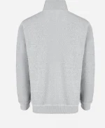 Buttoned Style Mock Collar Grey Pullover Jumper For Sale