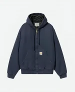 Carhartt Navy Blue Hooded Bomber Jacket