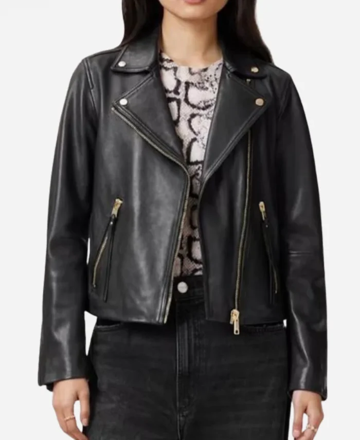 Carol TV-Series Leanne Season 01 Kristen Johnston Black Bikers Leather Jacket