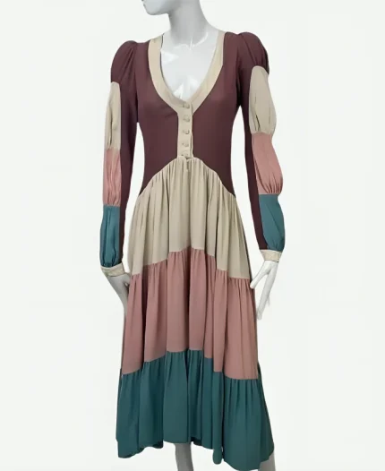 Carrie Bradshaw And Just Like That S03 Tiered Midi Dress