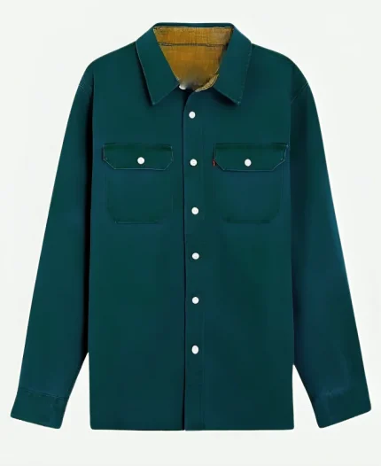 Charlie Vickers TV-Series The Survivors Season 01 Kieran Teal Button Down Shirt