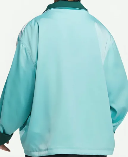 Chinese New Year Style Button Stripe Mint Green Jacket