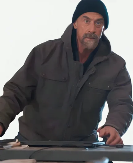 Christopher Meloni Law & Order Organized Crime Season 04 Grey Cotton Hooded Jacket