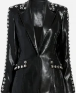 Dallas Cowboys Cheerleaders Judy Trammel Black Leather Blazer For Sale