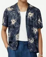 Damian Kane The Young And The Restless Jermaine Rivers Blue Floral Camp Shirt