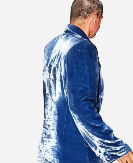 Date Night Brad Pitt Velvet Blue Blazer