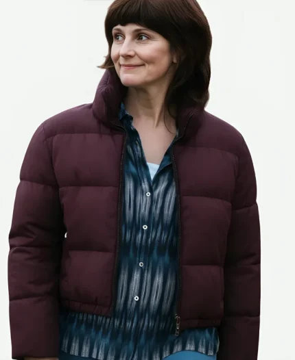 Deb Such Brave Girls Season 2 Louise Brealey Purple Puffer Jacket