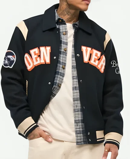 Denver Broncos Varsity Blue Jacket For Unisex