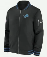 Detroit Lions Black Bomber Jacket For Unisex