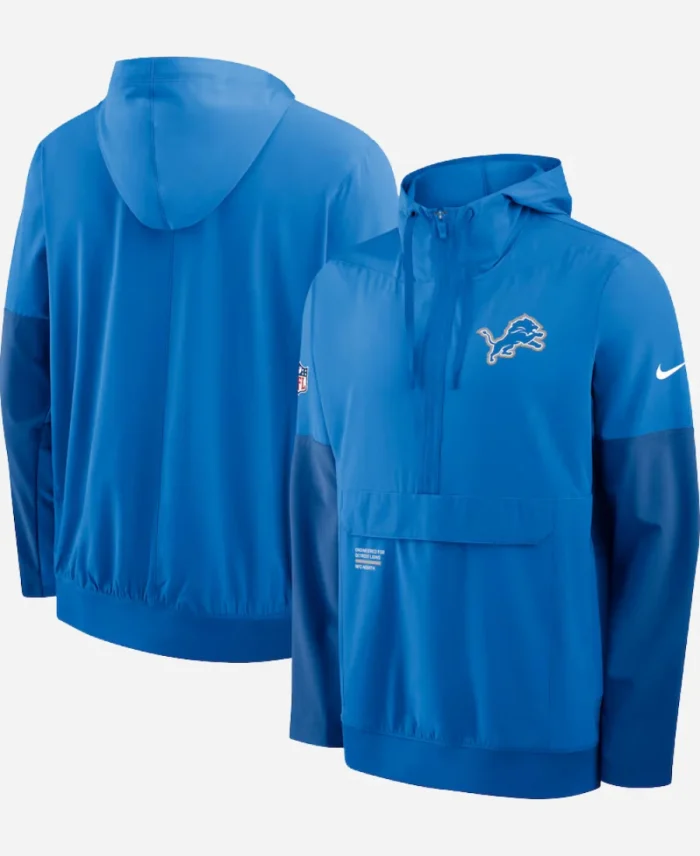 Detroit Lions Nike Sideline Anorak Blue Hoodie Jacket