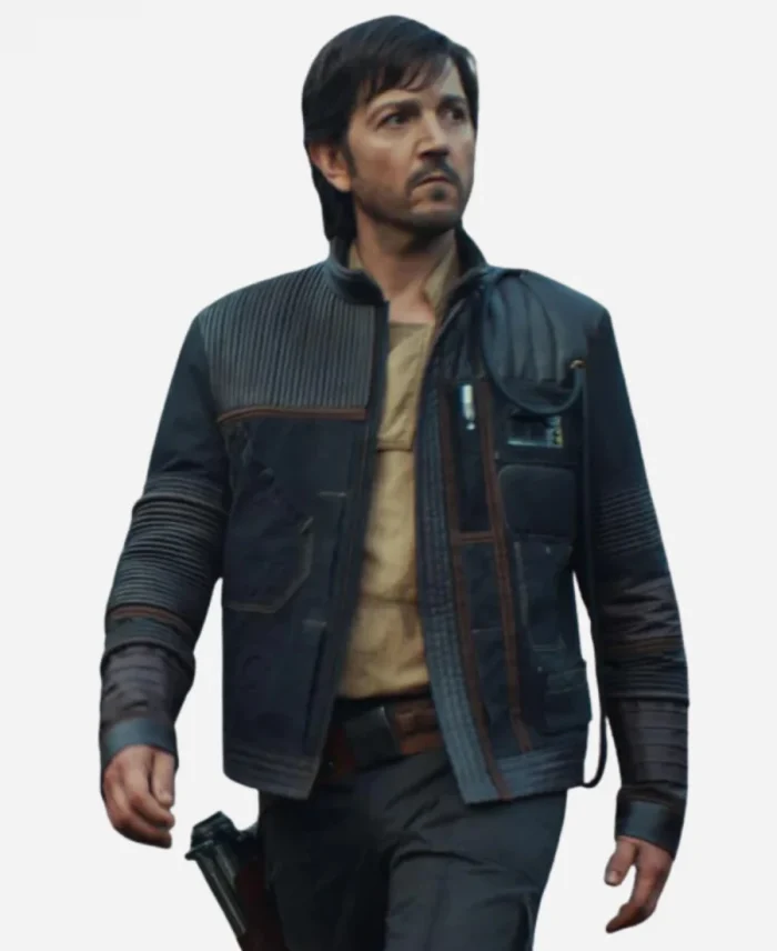 Diego Luna Andor 2025 Cassian Andor Black Leather Jacket