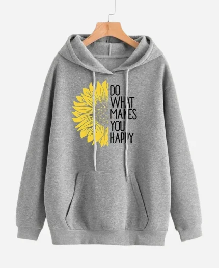 Do What Makes You Happy Fleece Pull Over Hoodie For Sale