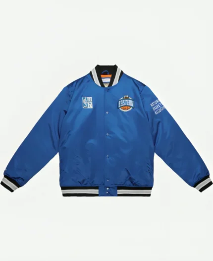 Eastern Conference Mitchell & Ness Hardwood Classics Heavyweight Satin Full-Snap Royal Jacket