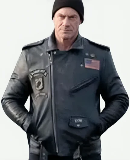 Elliot Stabler Tv Series Law & Order Organized Crime Season 03 Christopher Meloni Black Leather Jacket