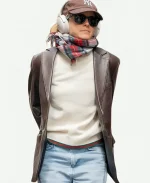 Emma Watson Brown Leather Blazer