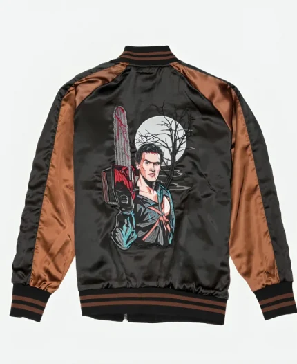 Evil Dead 2 Black & Brown Bomber Jacket For Sale