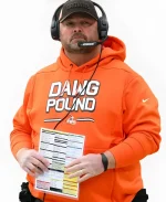 Freddie Kitchens, Cleveland Browns Dawg Pound Pullover Orange Hoodie