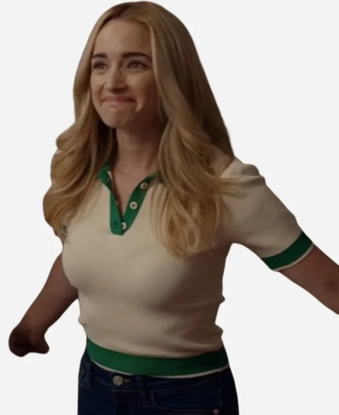 Georgia Miller Ginny & Georgia White and Green Polo Top