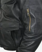 German Police Leather Black Jacket