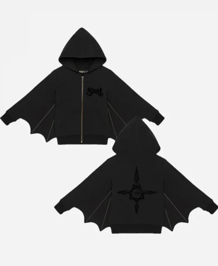 Ghost Bat Wing Black Hoodie