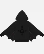 Ghost Bat Wing Black Hoodie For Sale