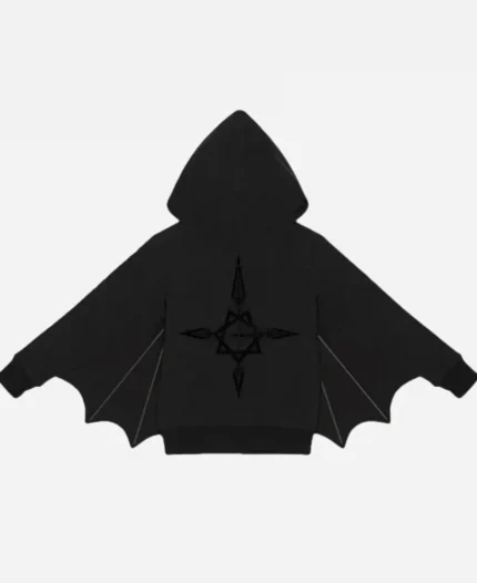 Ghost Bat Wing Black Hoodie For Sale