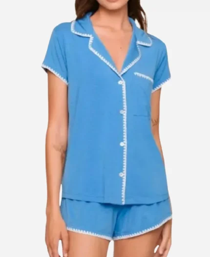 Ginny & Georgia Brianne Howey Blue Pajamas