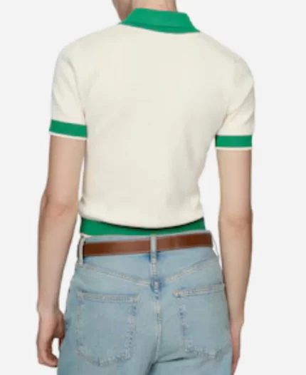 Ginny & Georgia Georgia Miller White and Green Polo Top