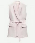 Gisselle Meneses Selling the City Pink Belted Blazer