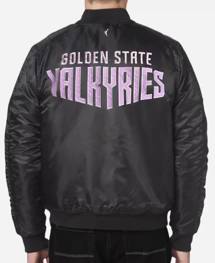 Golden State Valkyries FISLL Eclipse Black Full-Zip Flight Jacket For Unisex