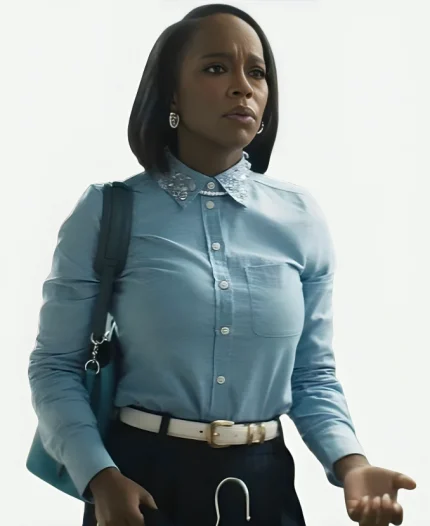 Grosse Pointe Garden Society S01 Catherin Mint Blue Shirt