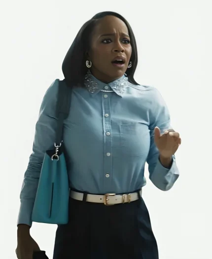 Grosse Pointe Garden Society Season 01 Catherin Mint Blue Shirt