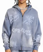 Inflation Graffiti Washed Zip Up Hoodie