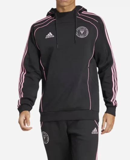 Inter Miami CF Adidas 2025 Travel Black Pullover Hoodie