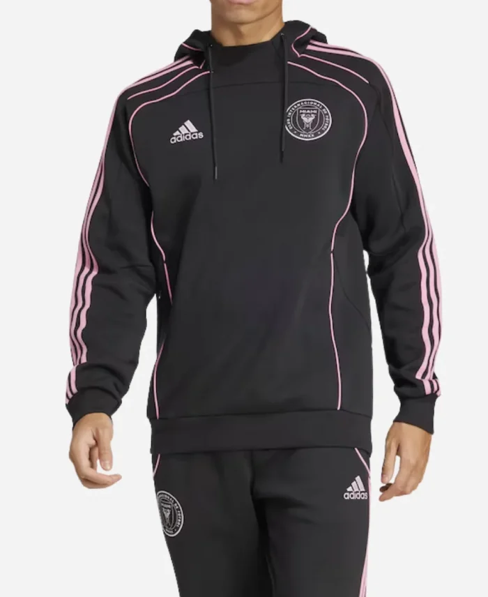 Inter Miami CF Adidas 2025 Travel Black Pullover Hoodie