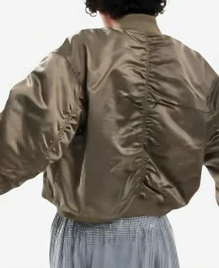 Issa TV Series Adults 2025 Amita Rao Ruched Sleeve Bomber Jacket