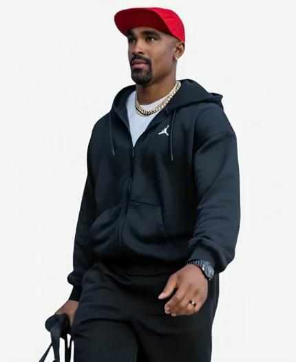 Jalen Hurts Eagles Training Camp Black Full-Zip Hoodie
