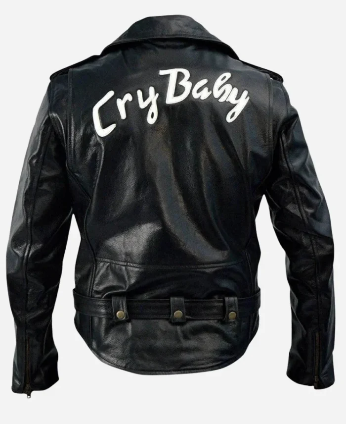 Johnny Depp Cry Baby Black Leather Jacket For Sale