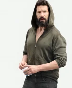 Jon Bernthal Tv Series The Punisher Frank Castle Green Zip-Up Hoodie