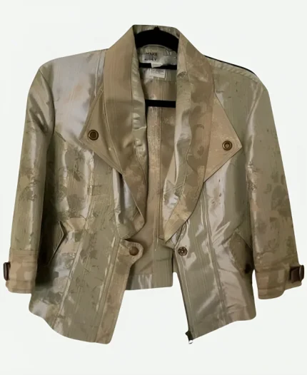 Joy TV-Series And Just Like That Season 03 Dolly Wells Metallic Moto Jacket