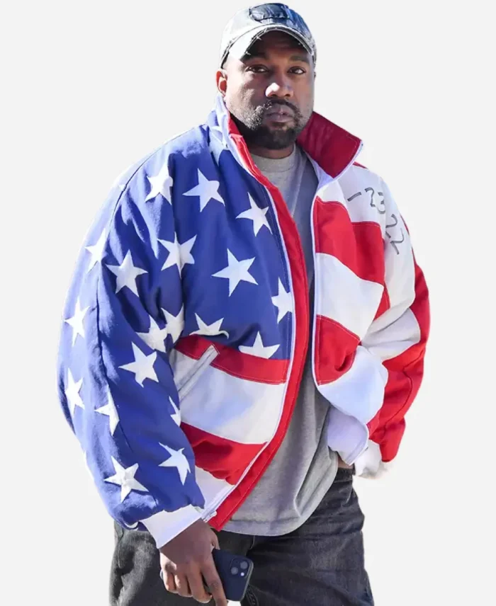 Kanye West American Flag Bomber Jacket For Sale