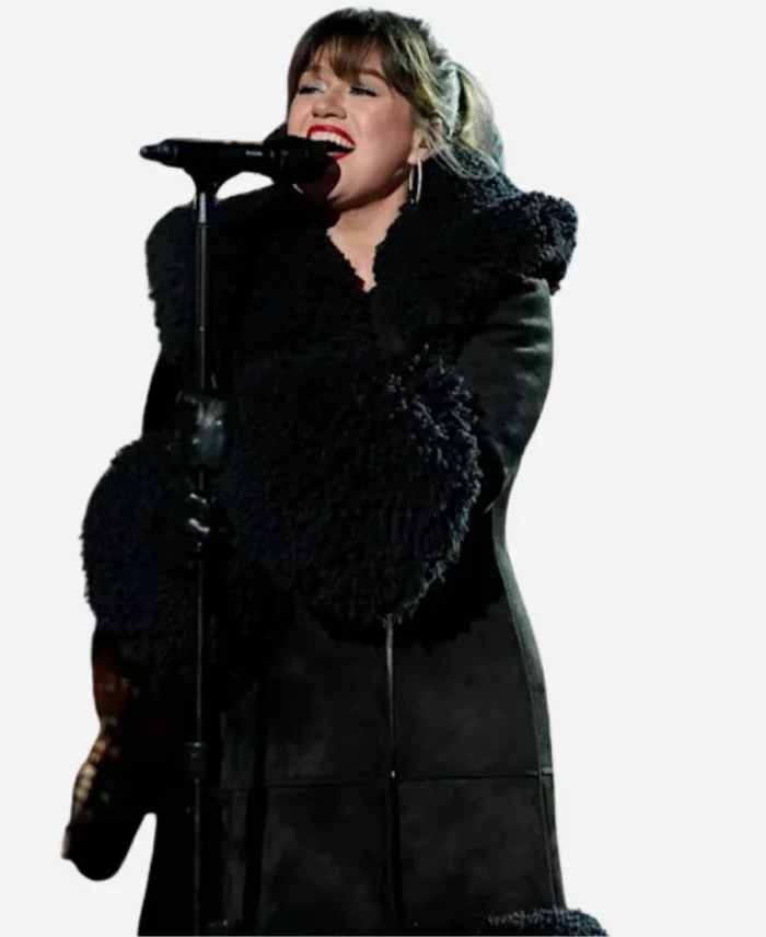 Kelly Clarkson Rockefeller Center Black Coat For Women