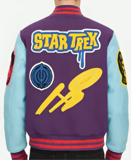 Kid Cudi Star Trek Light Year Varsity Purple And Blue Bomber Jacket 