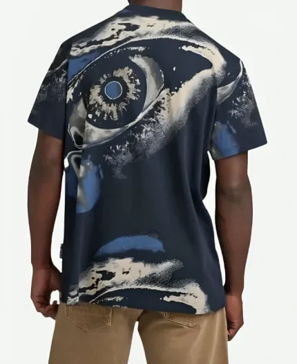Kieran TV-Series The Survivors Season 01 Charlie Vickers Blue Eye Print Shirt