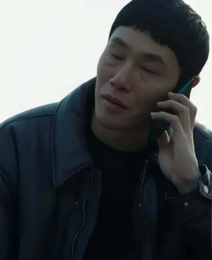 Kim Dong-won Tv Series The Trunk 2024 Um Tae-Seong Black Leather Jacket