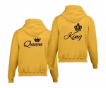 King Queen Printed Couple Yellow Hoodie